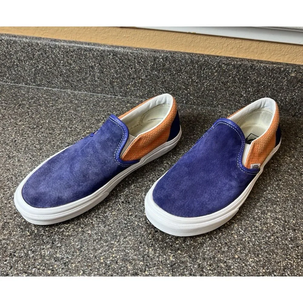 Vans Classic Slip On Skater Shoes Purple/Orange Suede Women's 9.5 Sneaker Mens 8